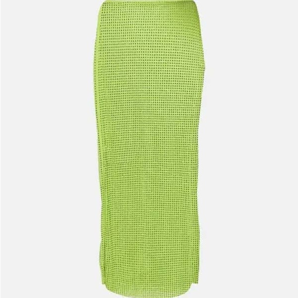 SELF-PORTRAIT
Crystal-embellished stretch-mesh midi skirt